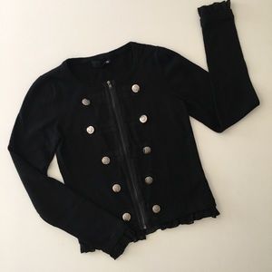 Long sleeve zip down Jacket Blazer Black S